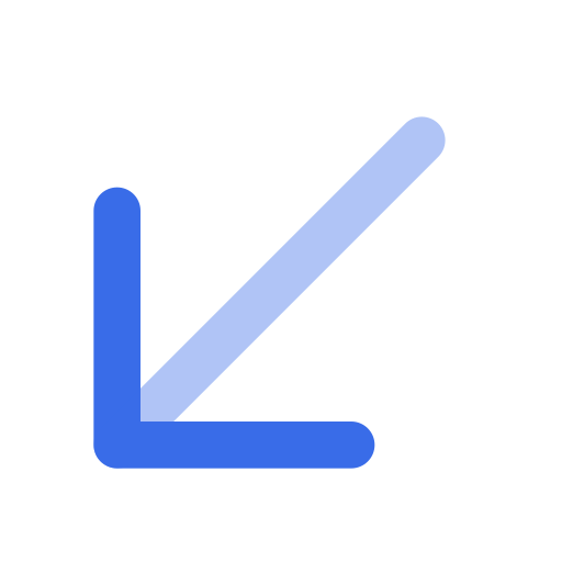 Down left arrow Generic Blue icon