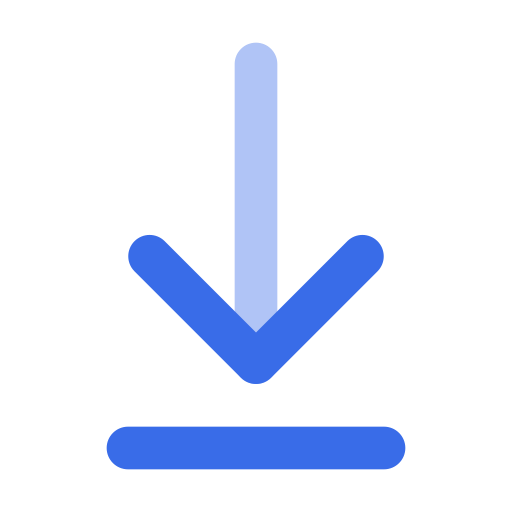 Arrow-down Generic Blue icon