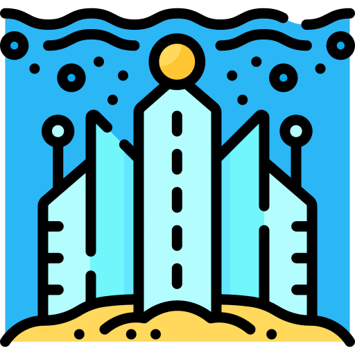 Underwater city Special Lineal color icon