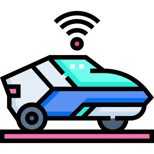Автономный автомобиль Detailed Straight Lineal color иконка