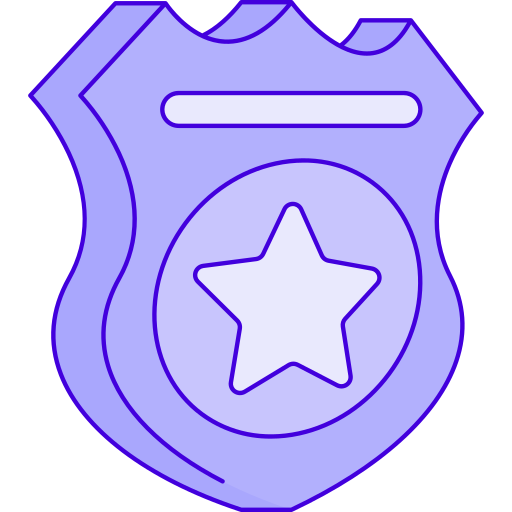 politie badge Generic Thin Outline Color icoon