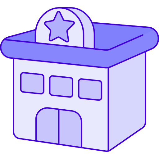 Police Station Generic Thin Outline Color icon