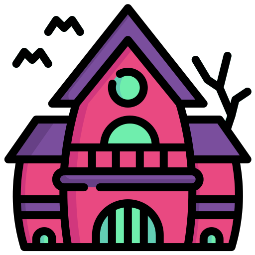 Дом с привидениями Generic Outline Color иконка