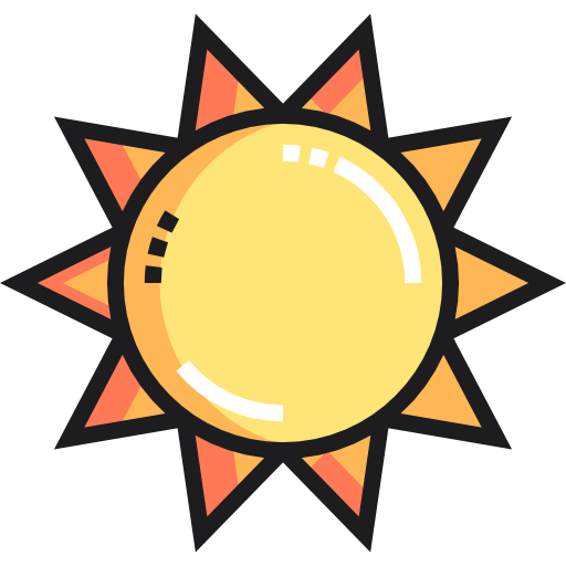 Sun Detailed Straight Lineal color icon