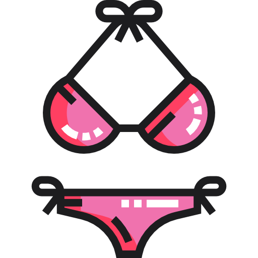 bikini Detailed Straight Lineal color icona