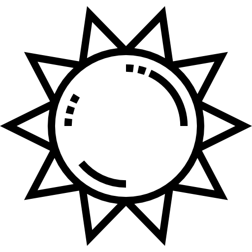 태양 Detailed Straight Lineal icon