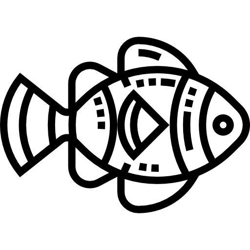 pez payaso Detailed Straight Lineal icono