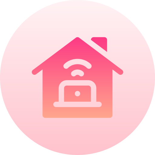 work from home Basic Gradient Circular icono