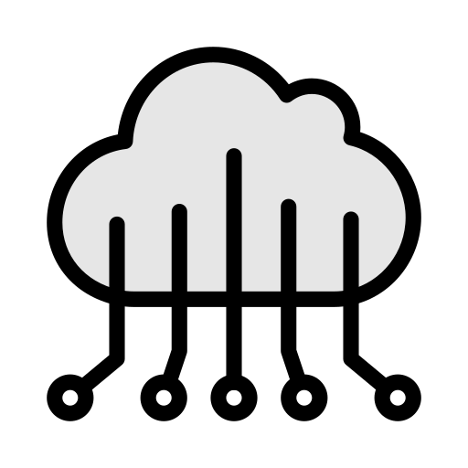 Cloud Computing Vector Stall Lineal Color icon
