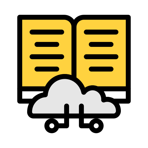 cloud-bibliothek Vector Stall Lineal Color icon