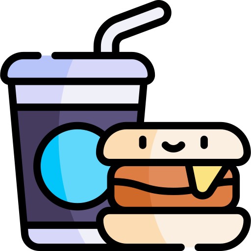 Fast food Kawaii Lineal color icon