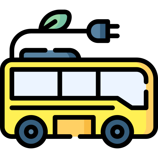 autobús ecológico Special Lineal color icono