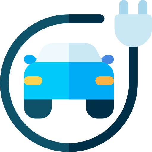 elektrisch vervoer Basic Rounded Flat icoon