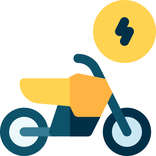 Electric motorcycle Basic Rounded Flat icon