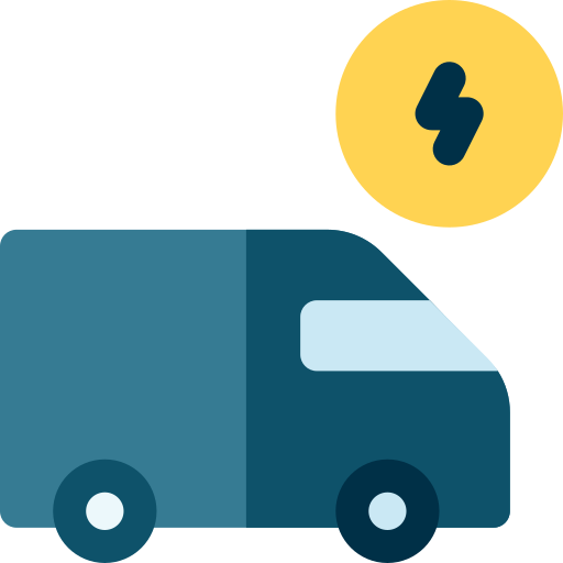 furgoneta eléctrica Basic Rounded Flat icono