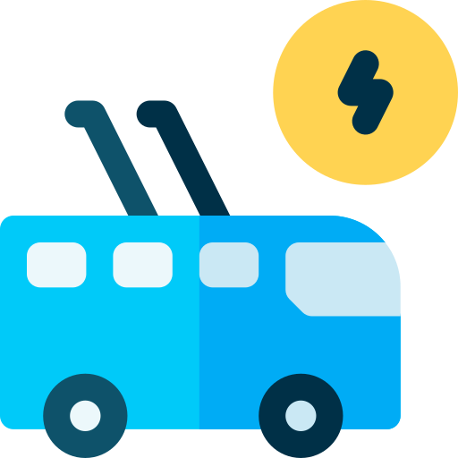 trolleybus Basic Rounded Flat icoon