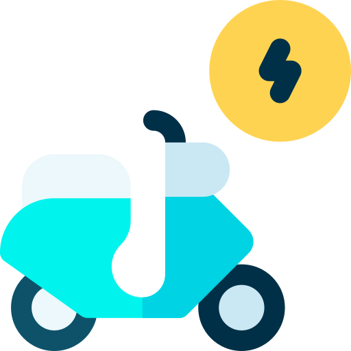 ciclomotor Basic Rounded Flat icono