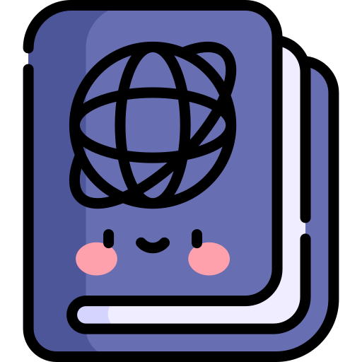 paszport Kawaii Lineal color ikona