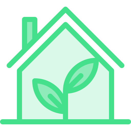 Зеленый дом Detailed color Lineal color иконка