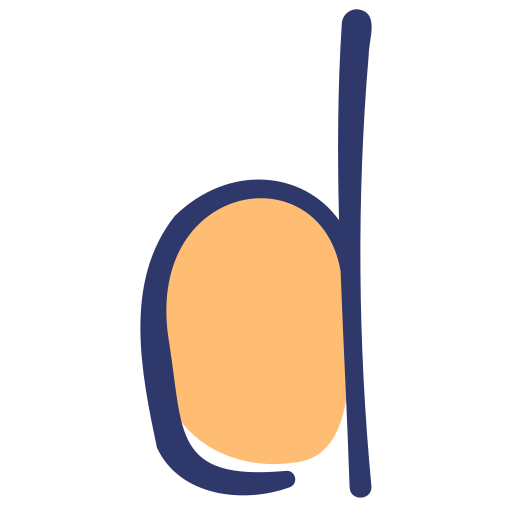litera d Basic Hand Drawn Lineal Color ikona