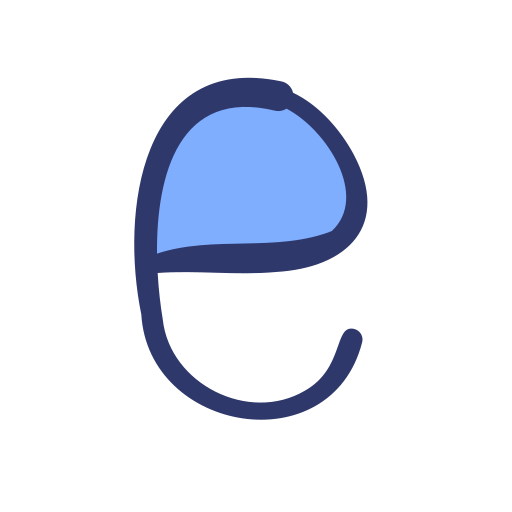 letra e Basic Hand Drawn Lineal Color icono