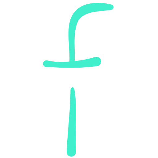 litera f Basic Hand Drawn Color ikona