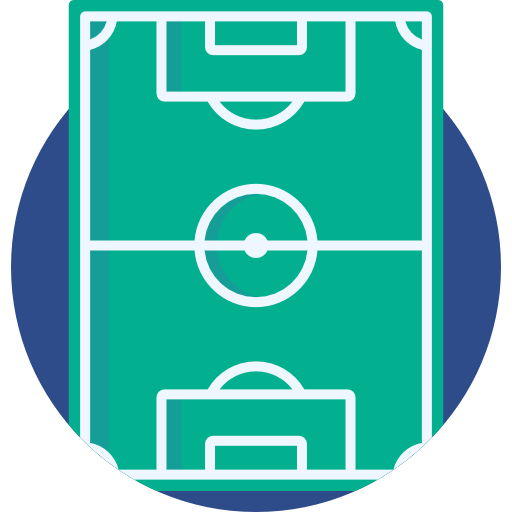 Soccer field Detailed Flat Circular Flat icon