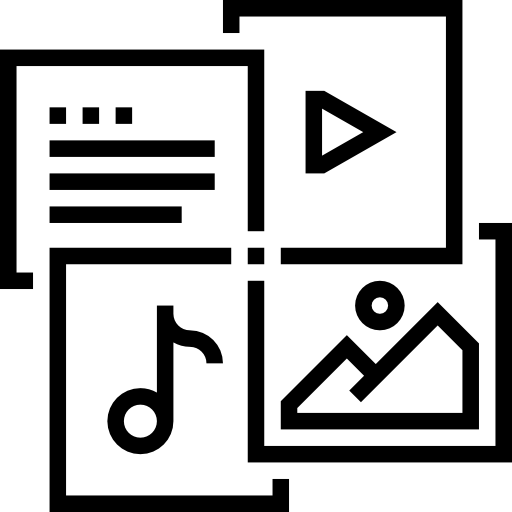 multimedia Maxim Flat Lineal icono