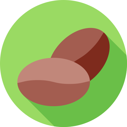 Coffee bean Flat Circular Flat icon