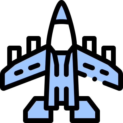 Fighter Jet Detailed Rounded Lineal color icon