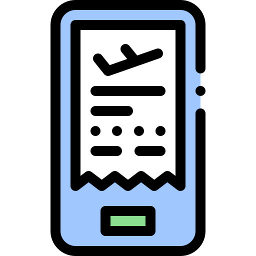 전자 티켓 Detailed Rounded Lineal color icon