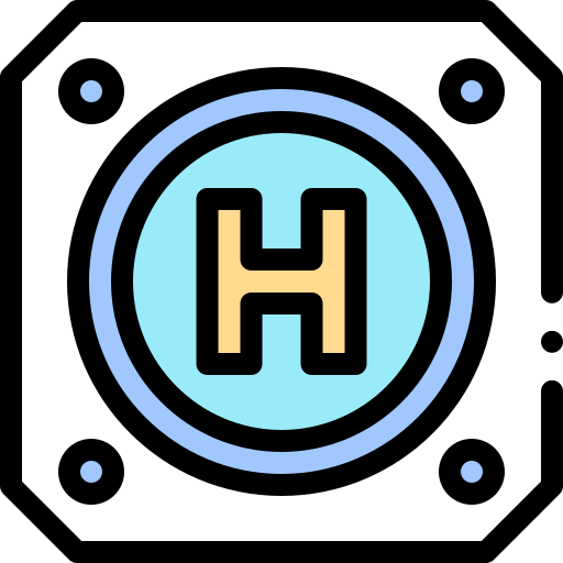 ヘリポート Detailed Rounded Lineal color icon