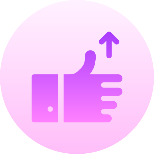 duimen omhoog Basic Gradient Circular icoon
