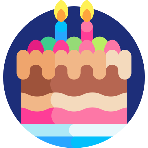 torta di compleanno Detailed Flat Circular Flat icona