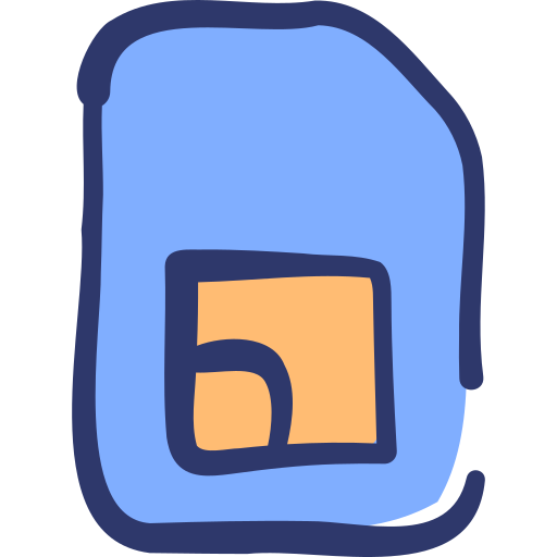 tarjeta sim Basic Hand Drawn Lineal Color icono