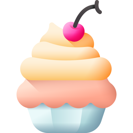 Cupcake 3D Color icon