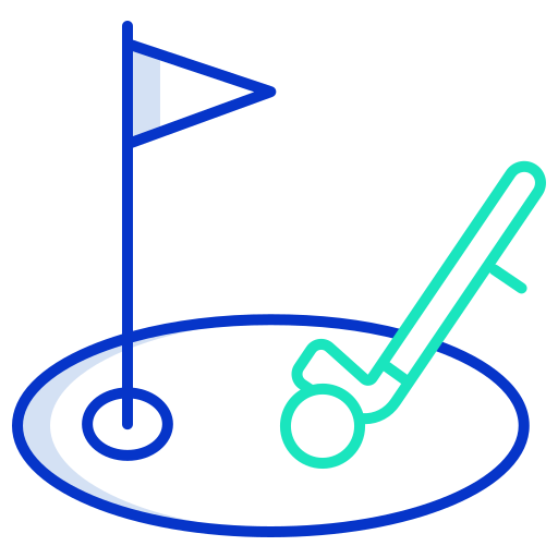 Мини гольф Generic color outline иконка