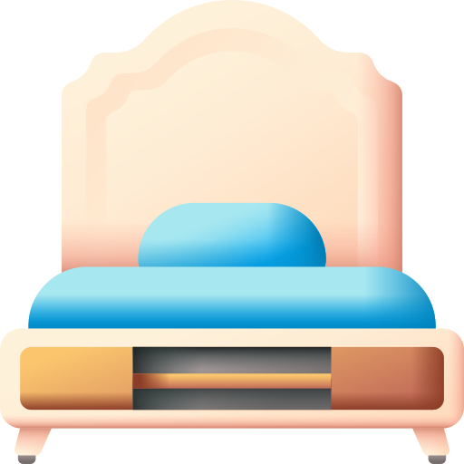 cama individual 3D Color icono
