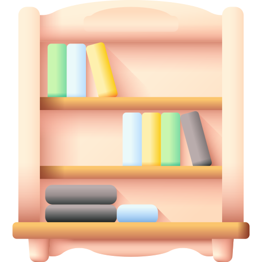 bookshelf 3D Color icon
