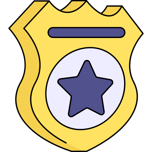 politie badge Generic Thin Outline Color icoon