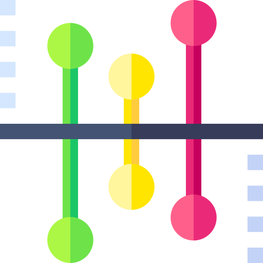 grafico a linee Basic Straight Flat icona