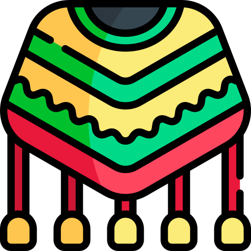 poncho Kawaii Lineal color icono