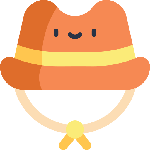 sombrero de vaquero Kawaii Flat icono