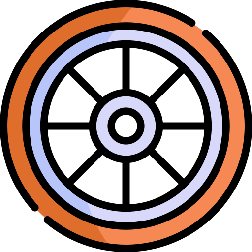 바퀴 Kawaii Lineal color icon