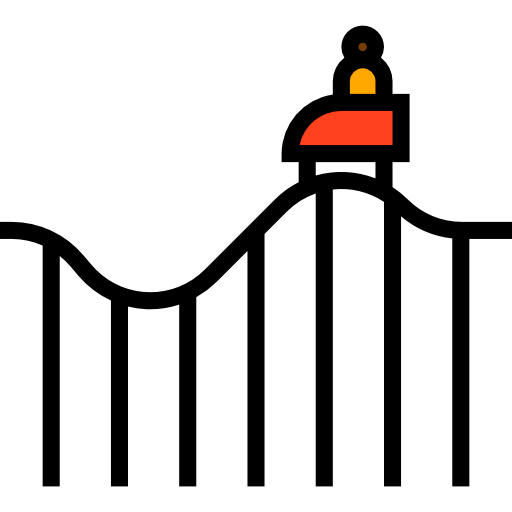 ジェットコースター mynamepong Lineal Color icon