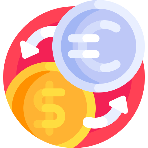cambio valuta Detailed Flat Circular Flat icona