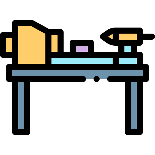 torno Detailed Rounded Lineal color icono