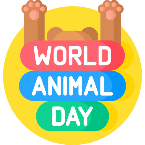 Światowy dzień zwierząt Detailed Flat Circular Flat ikona