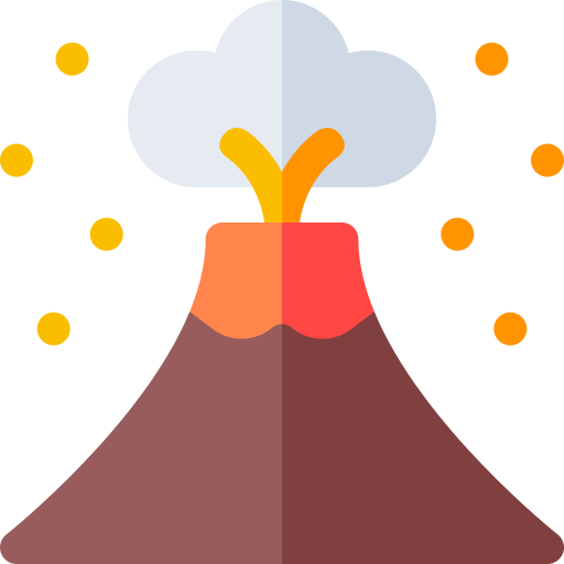 Volcano eruption Basic Rounded Flat icon