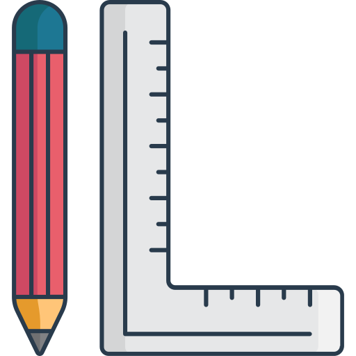 연필과 통치자 Generic Outline Color icon